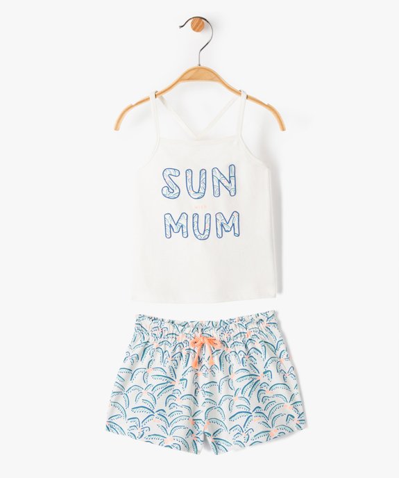 Ensemble bébé fille 2 pièces à motifs palmiers : débardeur et short vue1 - GEMO(BEBE DEBT) - GEMO