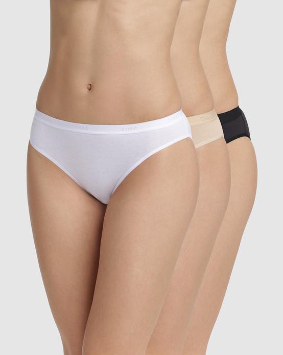Slip femme en coton stretch (lot de 3) - Dim vue2 - DIM - GEMO