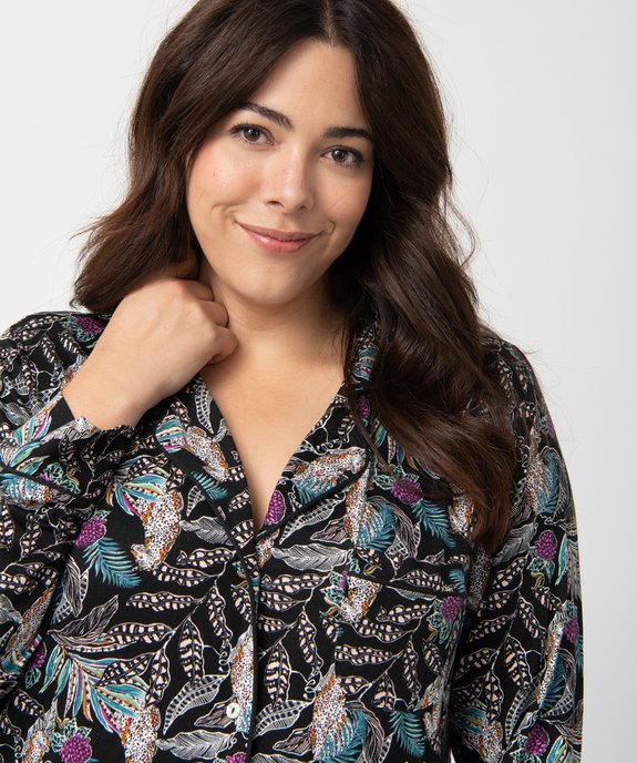 Pyjama femme grande taille deux pièces : chemise et pantalon vue2 - GEMO 4G FEMME - GEMO