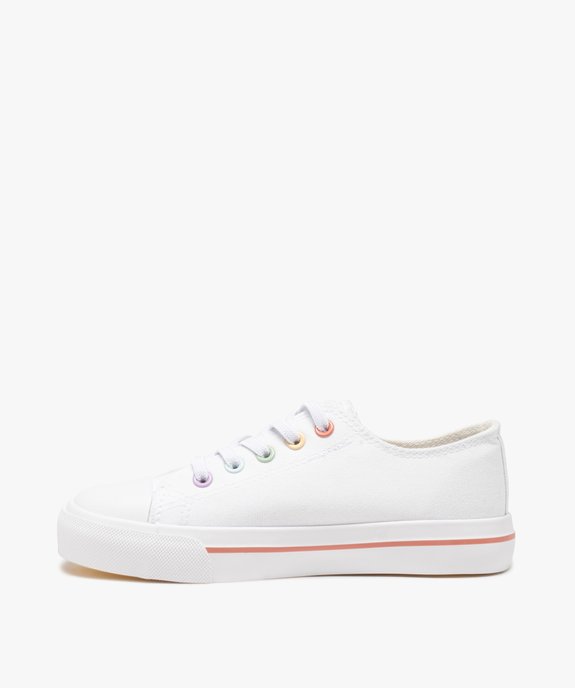 Baskets fille en toile avec graffitis et lacets élastiques vue3 - GEMO (ENFANT) - GEMO