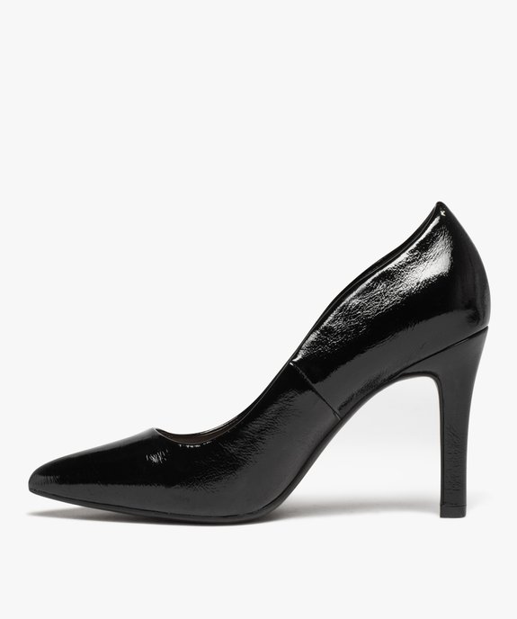 Escarpins femme vernis à talon aiguille et bout pointu vue3 - GEMO(URBAIN) - GEMO