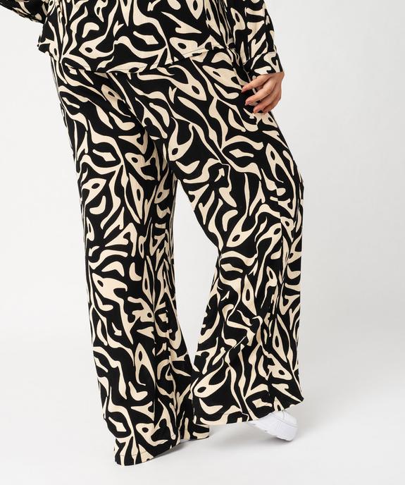 Pantalon large en viscose froissée femme grande taille vue3 - GEMO (G TAILLE) - GEMO