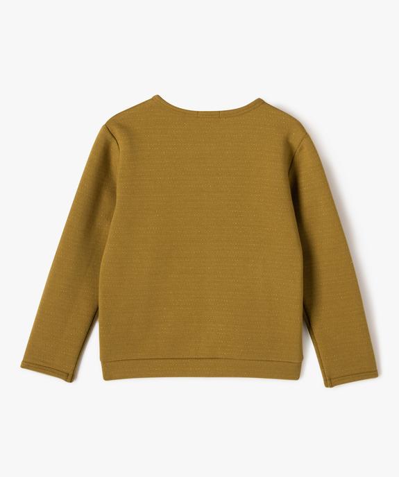 Sweat zippé à col rond avec motifs pailletés fille vue3 - GEMO (ENFANT) - GEMO