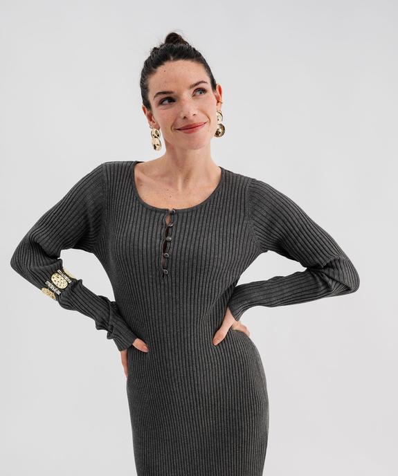 Robe pull longue coupe ajustée femme vue2 - GEMO 4G FEMME - GEMO
