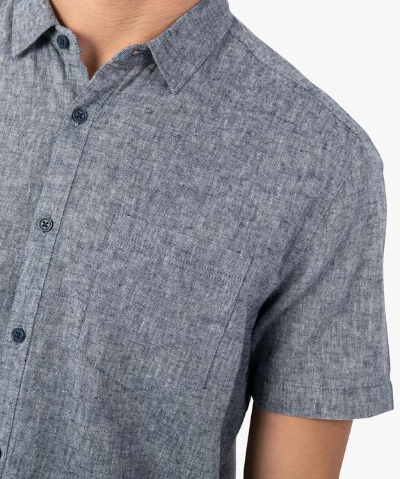 Chemise homme en lin et coton à manches courtes vue5 - GEMO (HOMME) - GEMO