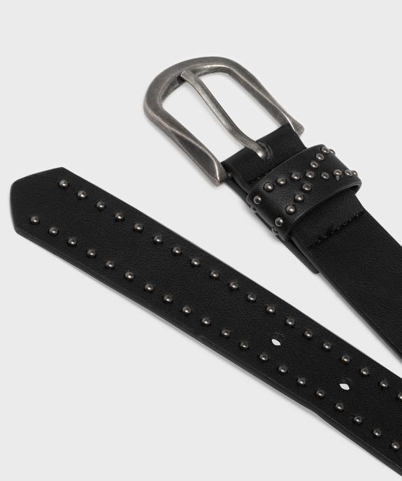 Ceinture lisse à clous et boucle en métal brossé femme vue2 - GEMO (ACCESS) - GEMO