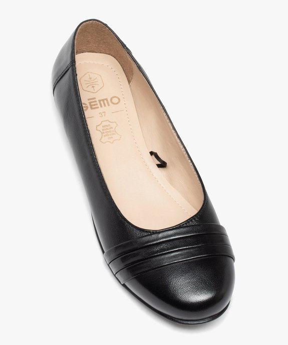 Ballerines femme confort en cuir uni avec semelle crantée vue5 - GEMO 4G FEMME - GEMO