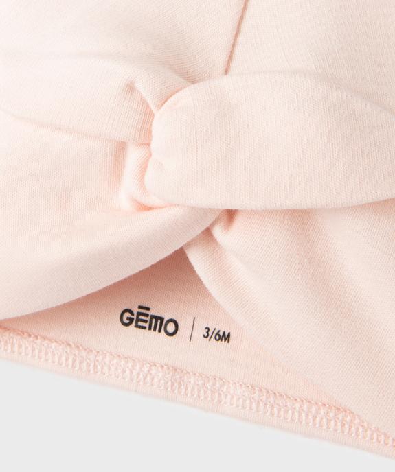 Bonnets de naissance en coton bébé fille (lot de 2) vue2 - GEMO 4G BEBE - GEMO
