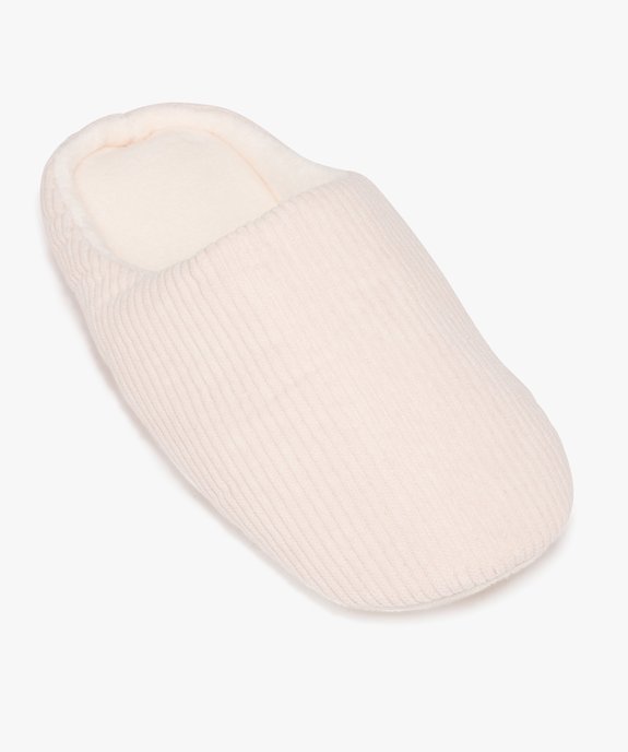 Chaussons femme mules en velours côtelé uni vue5 - GEMO(HOMWR FEM) - GEMO