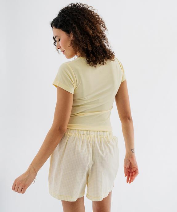 Haut de pyjama en maille côtelée femme vue3 - GEMO 4G FEMME - GEMO