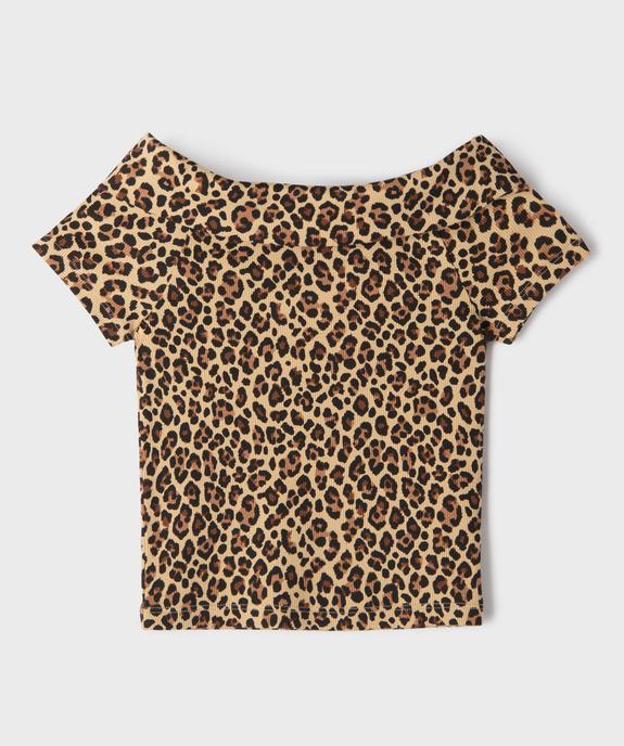 Tee-shirt manches courtes avec col Bardot fille vue4 - GEMO 4G FILLE - GEMO