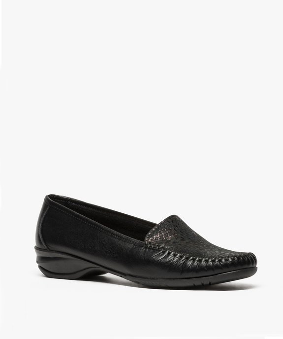 Mocassins confort femme dessus cuir souple vue2 - GEMO (CONFORT) - GEMO
