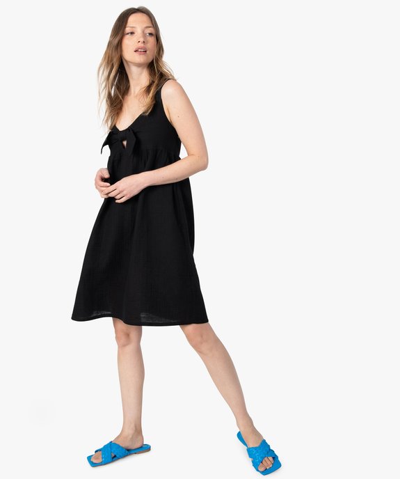 Robe femme à bretelles en gaze de coton  vue1 - GEMO(FEMME PAP) - GEMO