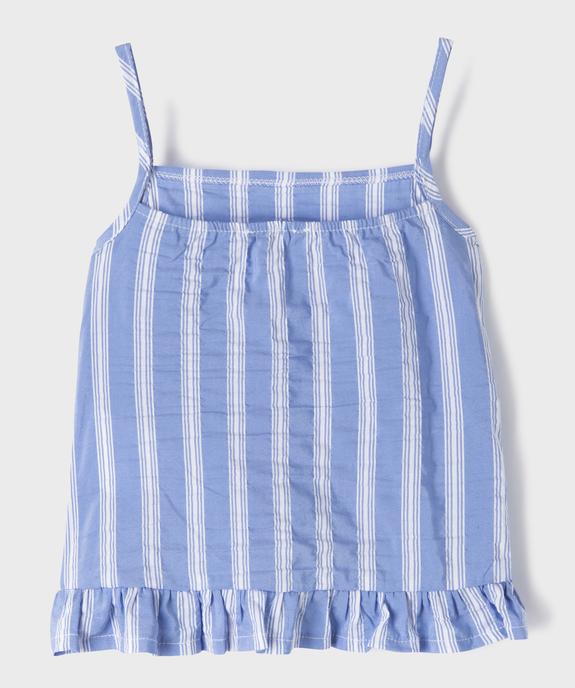 Débardeur à rayures avec volants fille vue3 - GEMO (ENFANT) - GEMO