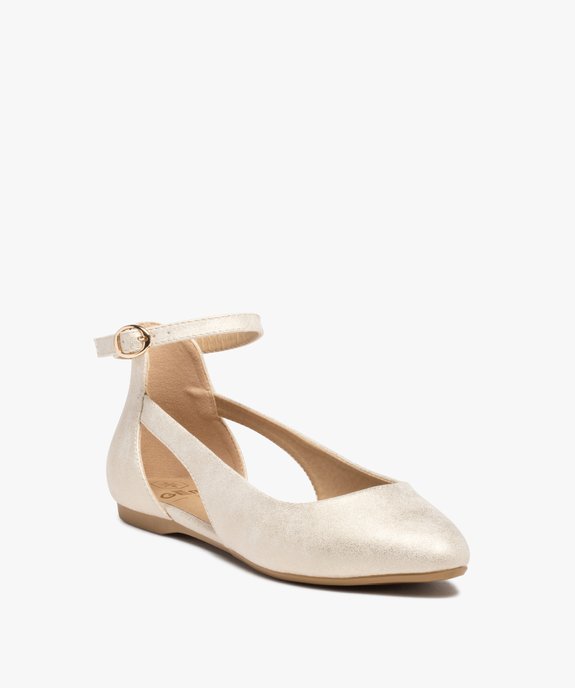 Ballerines femme à talon plat unies avec bride cheville vue3 - VALENTINA BALDA - GEMO