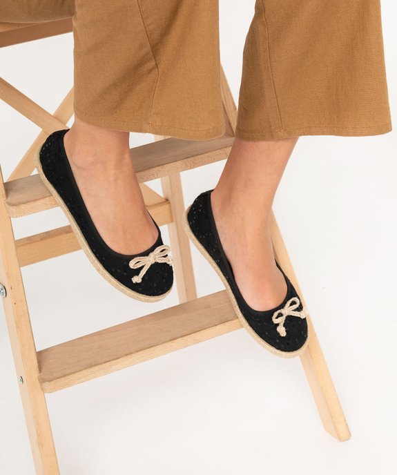 Ballerines femme en toile imprimée et semelle corde vue1 - GEMO (SPORTSWR) - GEMO