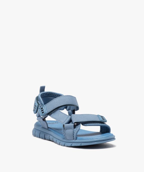 Sandales garçon unies avec brides en textile et à scratch vue2 - GEMO (ENFANT) - GEMO