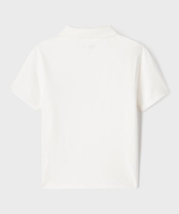 Polo manches courtes avec inscription brodée poitrine garçon vue3 - GEMO 4G FILLE - GEMO