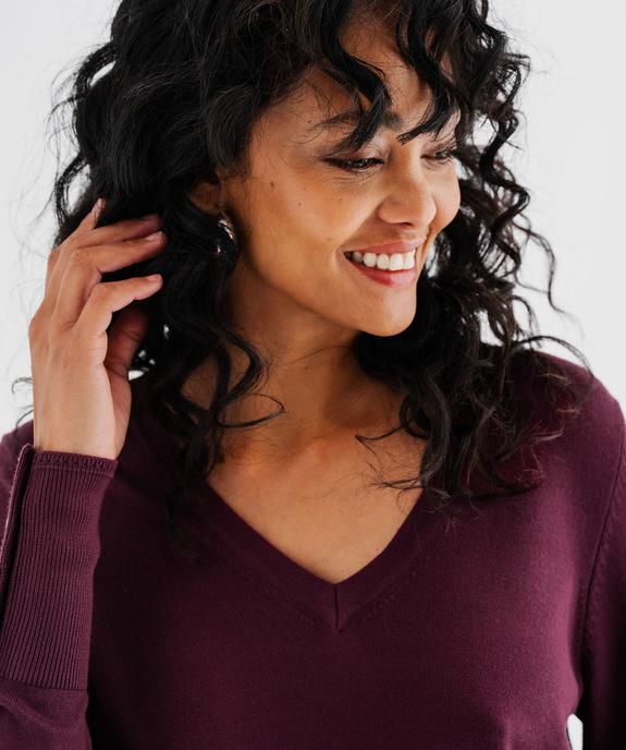 Pull col V en maille viscose fine et souple femme vue2 - GEMO 4G FEMME - GEMO