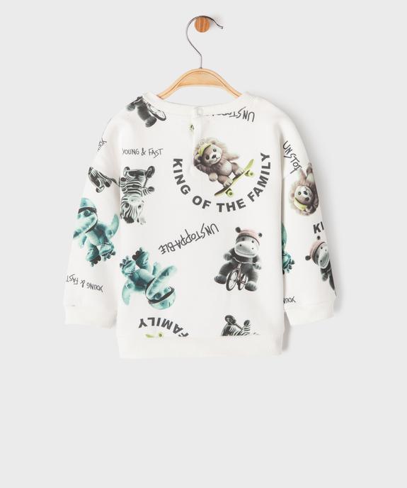 Sweat en molleton imprimé peluches bébé garçon vue3 - GEMO 4G BEBE - GEMO