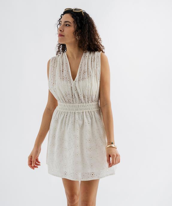 Robe de plage en broderie anglaise femme vue2 - GEMO (PLAGE) - GEMO