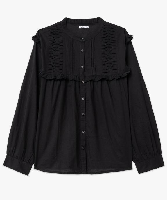 Chemise en coton avec plastron froncé femme grande taille vue4 - GEMO (G TAILLE) - GEMO