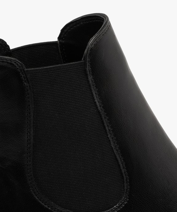 Bottines femme à talon dessus en cuir et bout amande style Chelsea - Tanéo vue6 - TANEO - GEMO