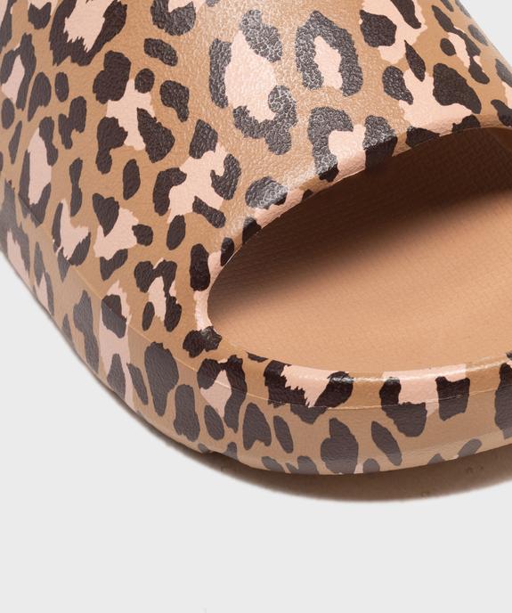 Mules de plage à motif léopard fille vue6 - GEMO (PLAGE) - GEMO