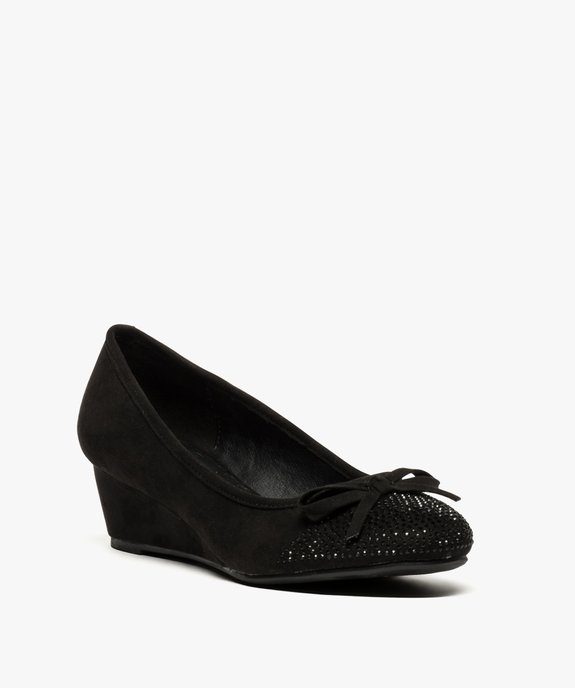 Ballerines femme à talon compensé et strass vue2 - GEMO(URBAIN) - GEMO