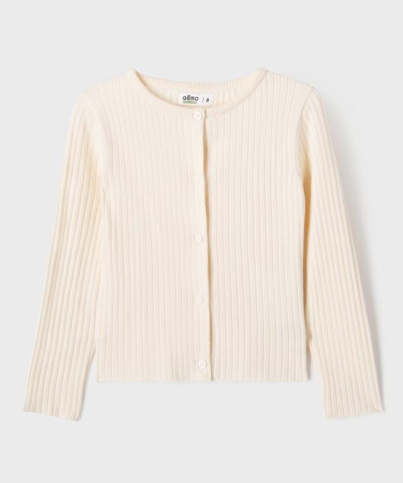 Gilet en maille côtelée coupe ajustée fille vue2 - GEMO 4G FILLE - GEMO