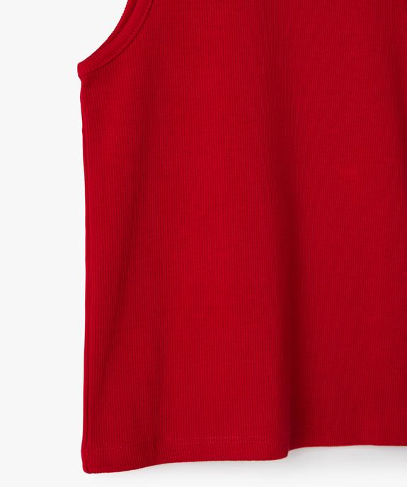 Débardeur fille ado côtelé en coton stretch vue3 - GEMO (JUNIOR) - GEMO