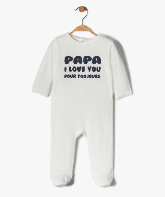 Pyjama bébé en velours avec ouverture pont-dos vue1 - PREMIER PRIX BY GEMO - GEMO