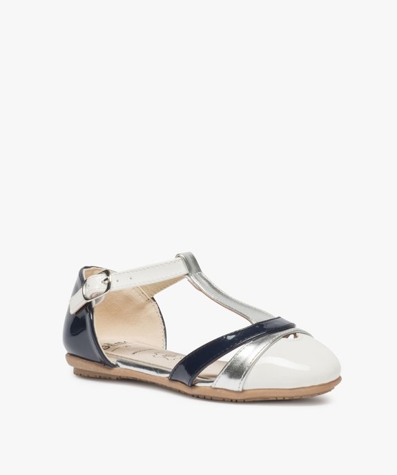 Ballerines fille type salomé suédine et lanières métallisée vue2 - GEMO (ENFANT) - GEMO