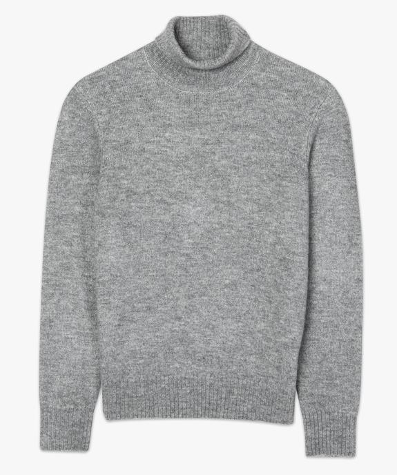 Pull homme à col roulé en maille chinée vue4 - GEMO (HOMME) - GEMO