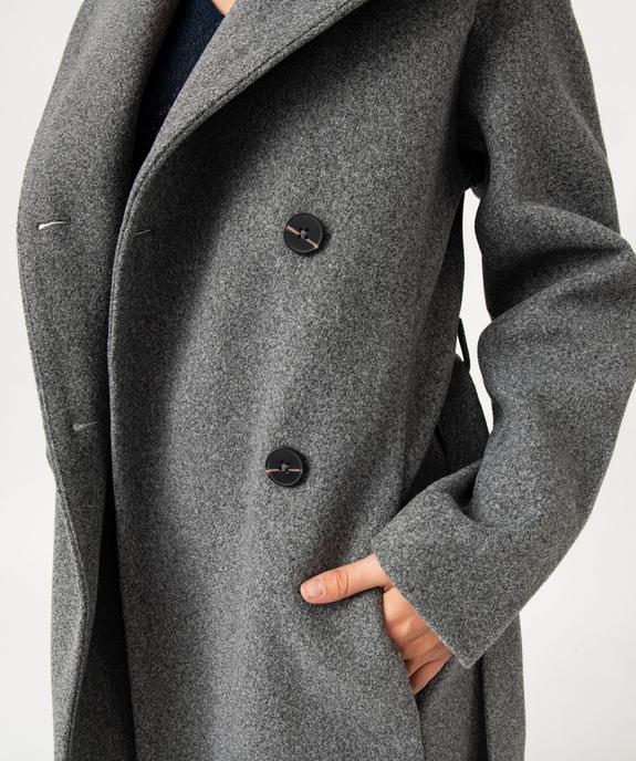 Manteau mi-long à grand col capuche femme vue2 - GEMO(FEMME PAP) - GEMO
