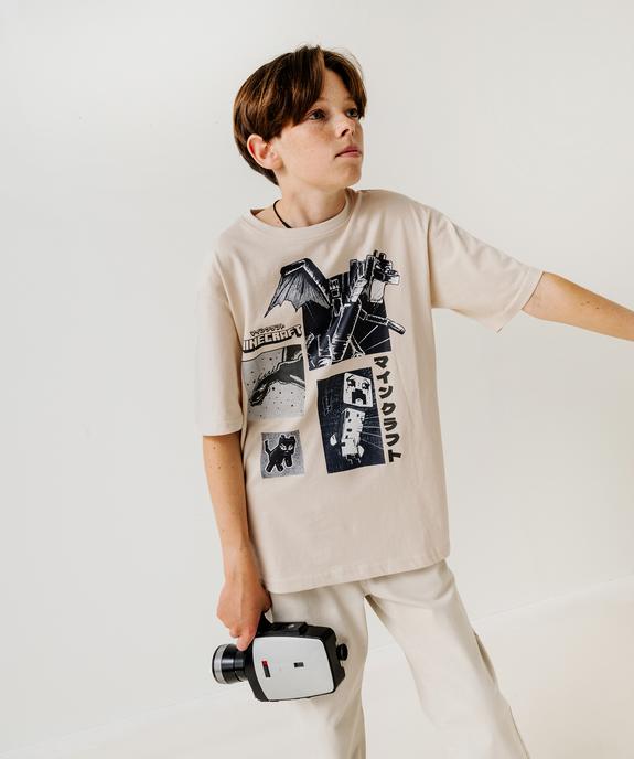 Tee-shirt manches courtes imprimé garçon - Minecraft vue5 - MINECRAFT - GEMO