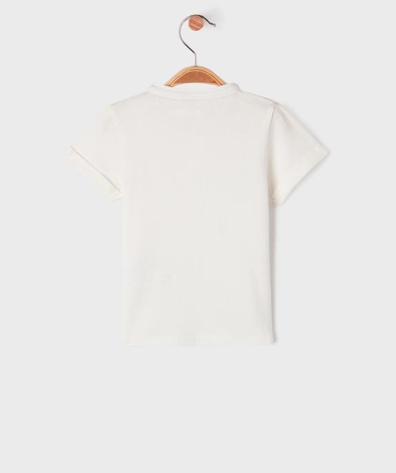 Tee-shirt manches courtes à col tunisien en maille nid d'abeille bébé garçon vue7 - GEMO(BEBE DEBT) - GEMO