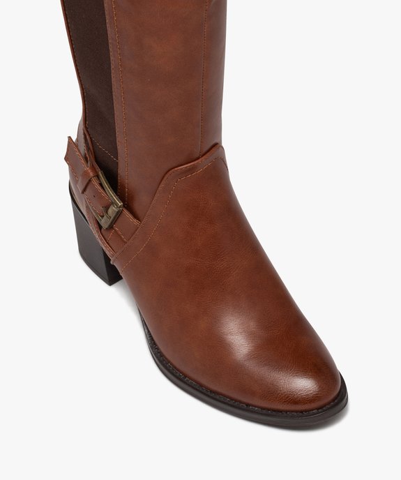 Bottes femme unies à talon carré avec liseré métallisé vue5 - VALENTINA BALDA - GEMO