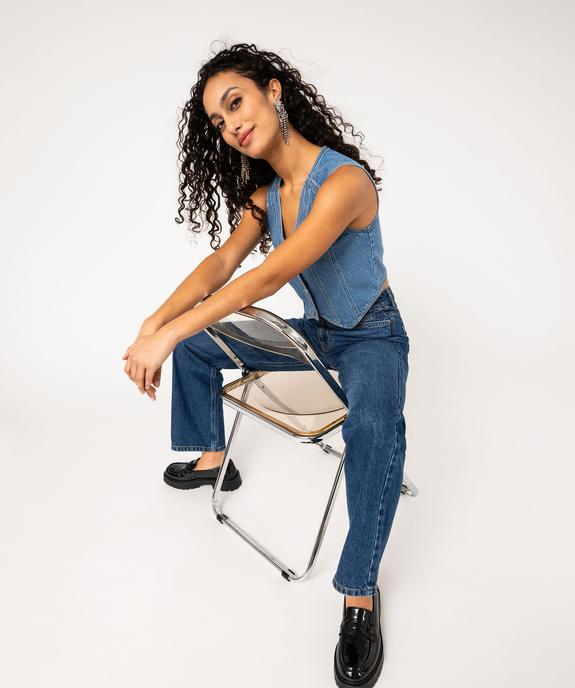 Jean Straight taille haute femme vue1 - GEMO 4G FEMME - GEMO