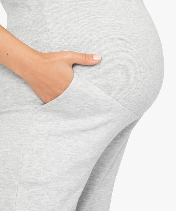 Pantalon de jogging de grossesse taille haute chiné vue2 - GEMO (MATER) - GEMO