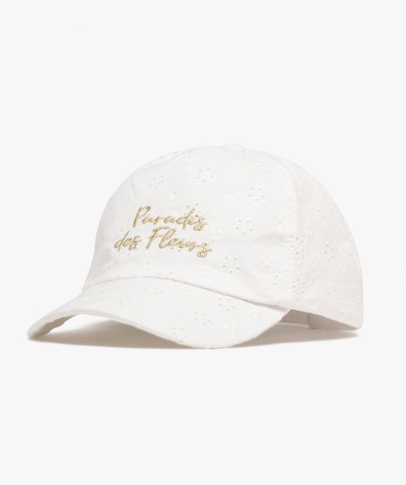 Casquette brodée avec inscription pailletée fille vue1 - GEMO 4G FILLE - GEMO