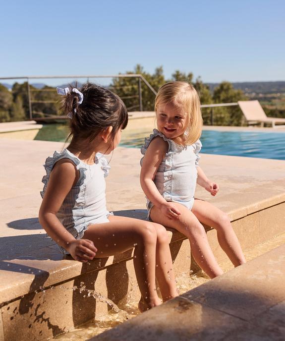 Maillot de bain une pièce à rayures et volants bébé fille - LuluCastagnette vue8 - LULUCASTAGNETTE - GEMO