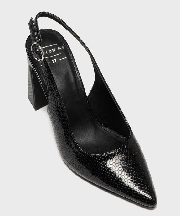 Escarpins sling-back à bout pointu et talon haut femme - Follow Me vue5 - FOLLOW ME - GEMO