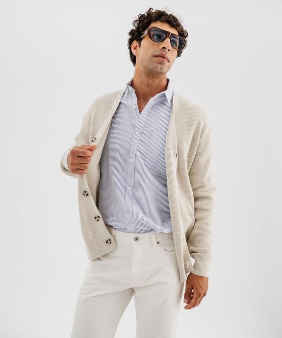 Gilet à col V en coton homme vue1 - GEMO (HOMME) - GEMO