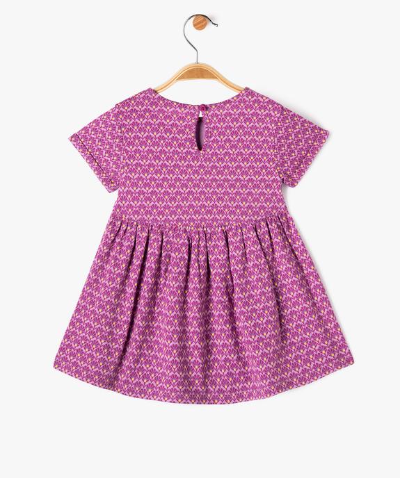 Robe imprimée à manches courtes bébé fille vue3 - GEMO 4G BEBE - GEMO