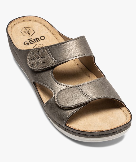 Mules femme confort dessus larges brides à scratch vue5 - GEMO (CONFORT) - GEMO