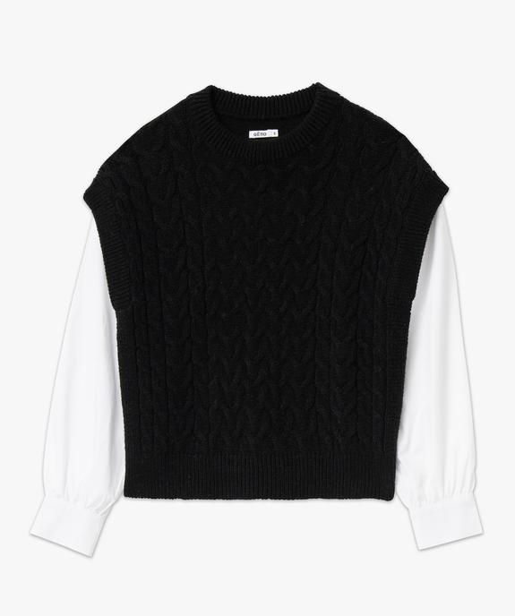 Pull effet 2-en-1 manches de chemise femme vue4 - GEMO(FEMME PAP) - GEMO