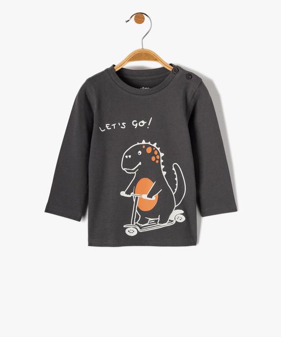 Tee-shirt bébé garçon à manches longues avec motif vue1 - GEMO(BEBE DEBT) - GEMO