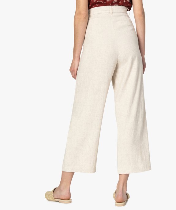 Pantalon femme large et fluide en viscose et lin vue3 - GEMO(FEMME PAP) - GEMO