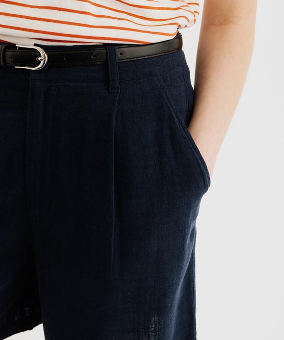 Bermuda ample et chic en viscose-lin avec ceinture femme vue2 - GEMO(FEMME PAP) - GEMO